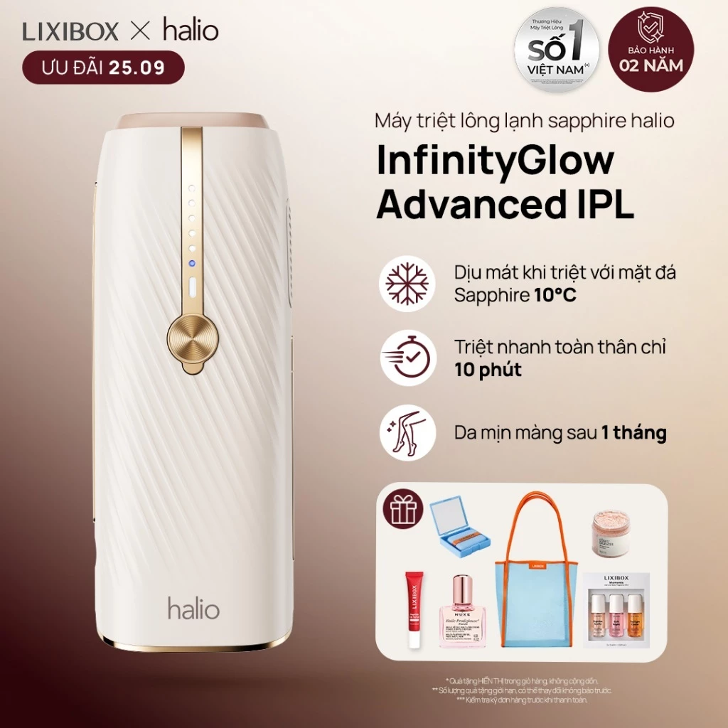 [KOL] Máy Triệt Lông Lạnh Sapphire Halio InfinityGlow Advanced IPL Cooling Hair Removal Device