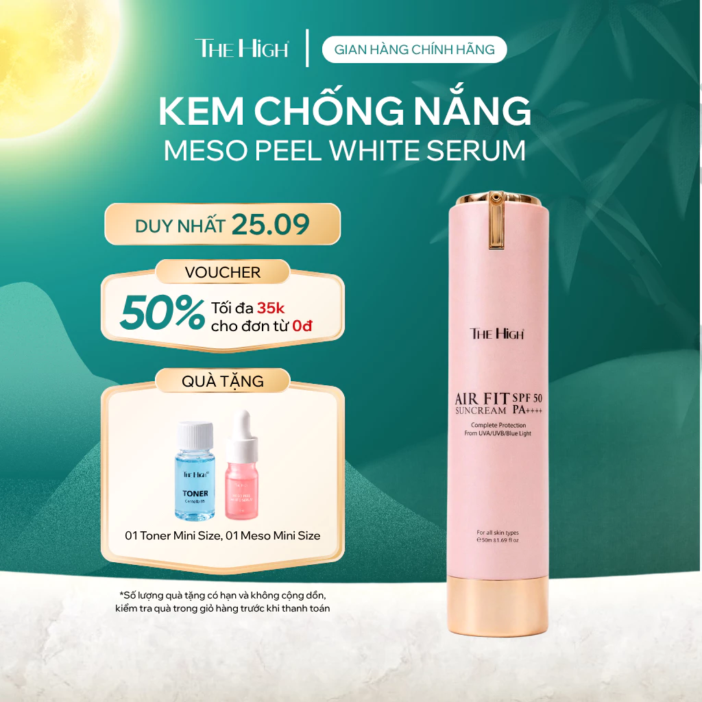 [MUA 1 TẶNG 1 MINISIZE] [HỒNG] Kem Chống Nắng Nâng Tone Trắng Hồng Rạng Rỡ The High Airfit 40ml Hàn Quốc SPF50+