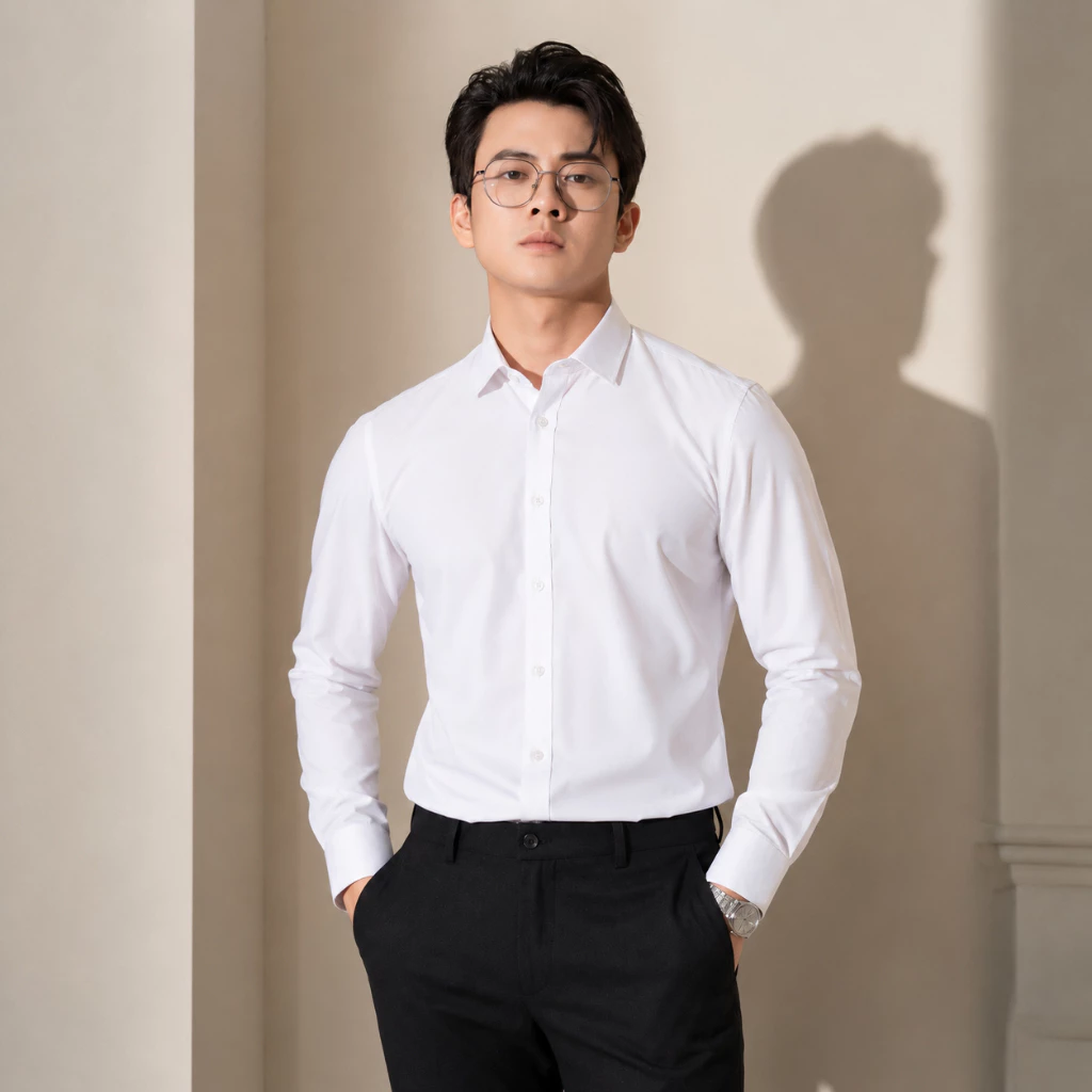 Áo Sơ Mi Trắng Nam Dài Tay Form Slimfit Lịch Lãm - Hạn Chế Nhăn,Bản Cổ Cứng,Form Đứng|Heaven Classic