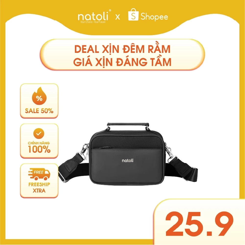 Túi đeo chéo nam thương hiệu Natoli nhiều ngăn chống nước cao cấp BST CLASSIC CROSSBAG T8