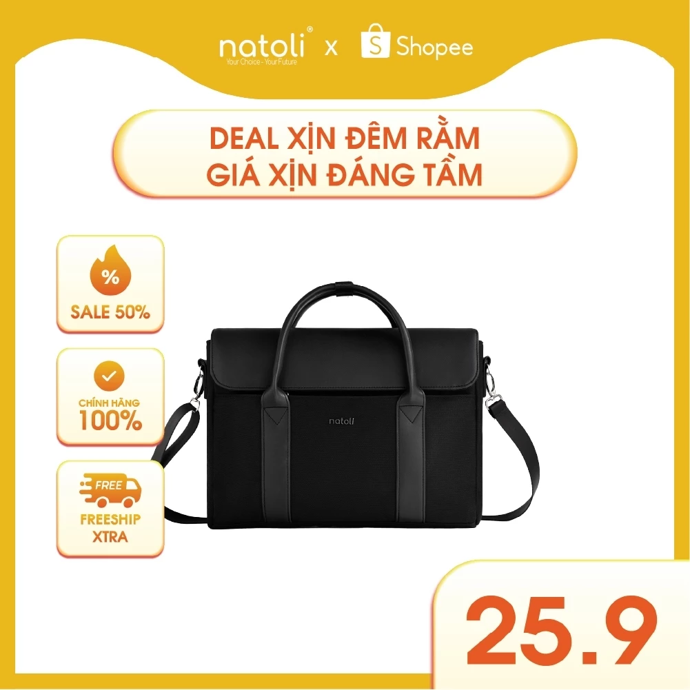 Túi công sở, túi đi làm NATOLI thiết kế tối giản đựng laptop đi làm cao cấp BST Elegant Office Bag T9
