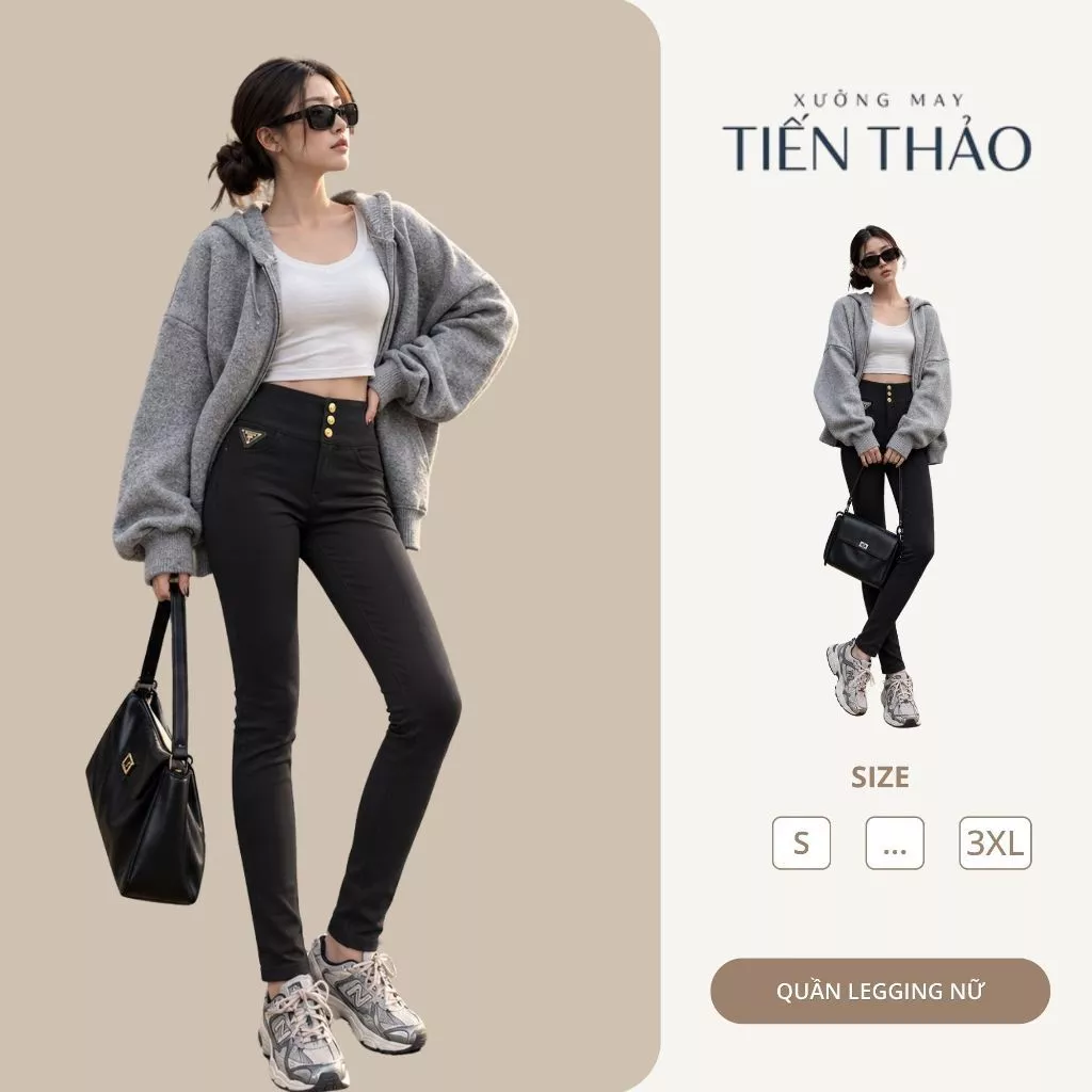 [TRỢ GIÁ] Quần Legging Nữ Lưng Cao Bản To Ôm Dáng, Chất Umi Hàn Mềm Mát, Thoải Mái, Co Dãn Tốt - Q06