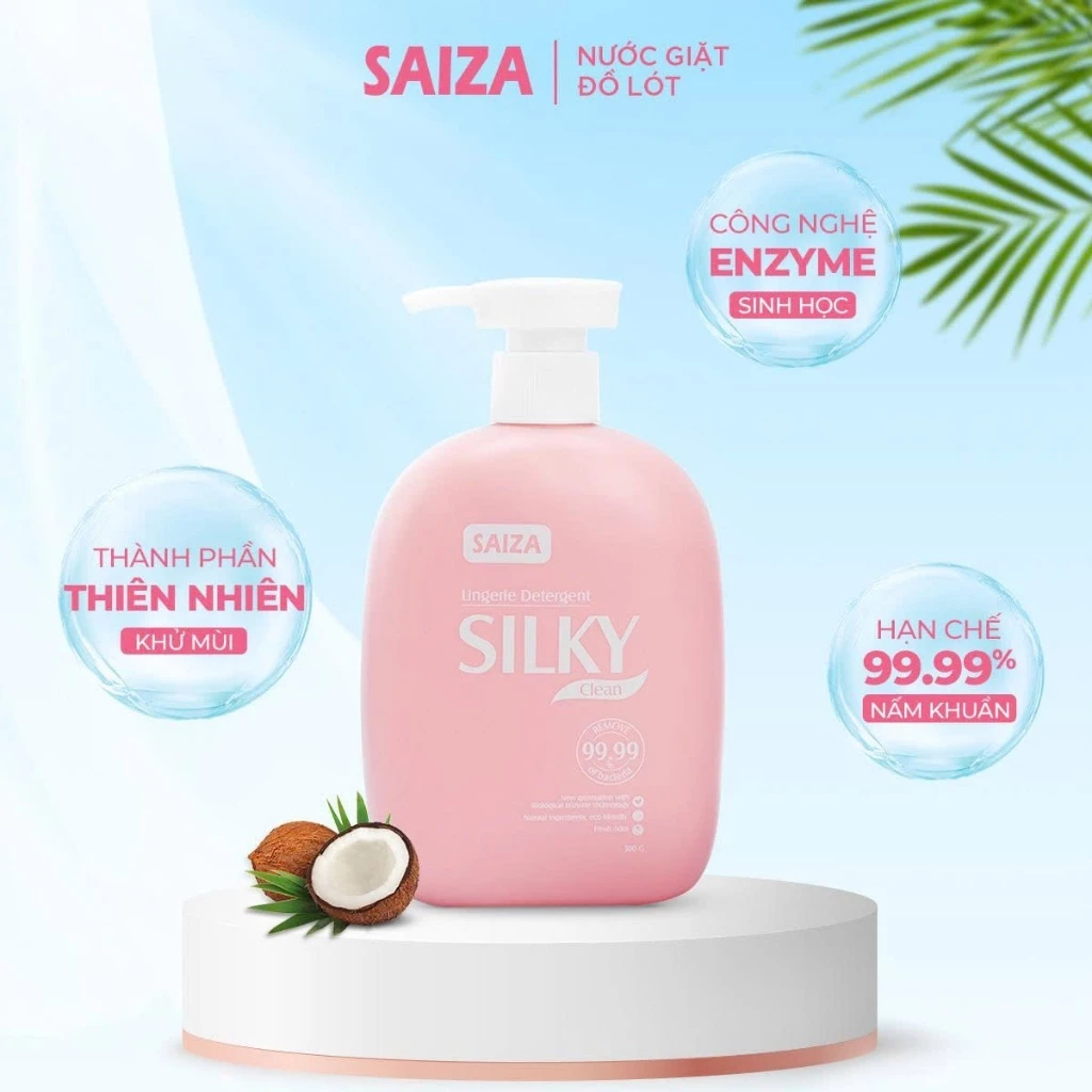 Nước Giặt Đồ Lót SAIZA Silky Clean, Enzyme Sinh Học Hỗ Trợ Làm Sạch, Kháng Khuẩn, Khử Mùi, An Toàn