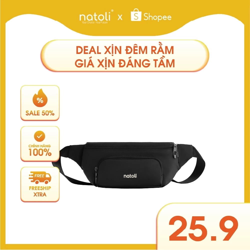 Túi bao tử nam nữ chính hãng NATOLI nhiều ngăn chống nước thời trang cao cấp - Cali Cross Bag T14