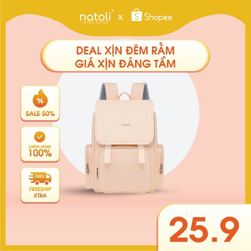 Balo laptop nữ NATOLI chống nước, nhiều ngăn đựng laptop đi học cao cấp - BST Everyday Utility Backpack B19