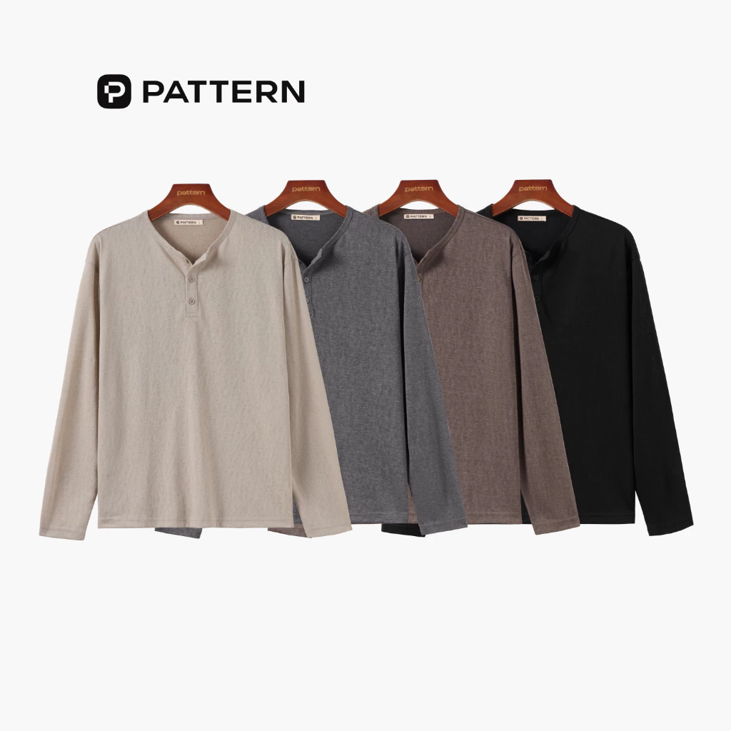Áo dài tay cổ tàu Henley shirt premium Pattern PA084