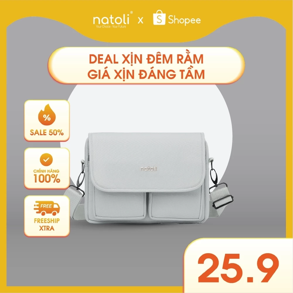 Túi đeo chéo chống nước Thương hiệu Natoli nhiều ngăn đi chơi đi học cao cấp BST Energetic CrossBag T12