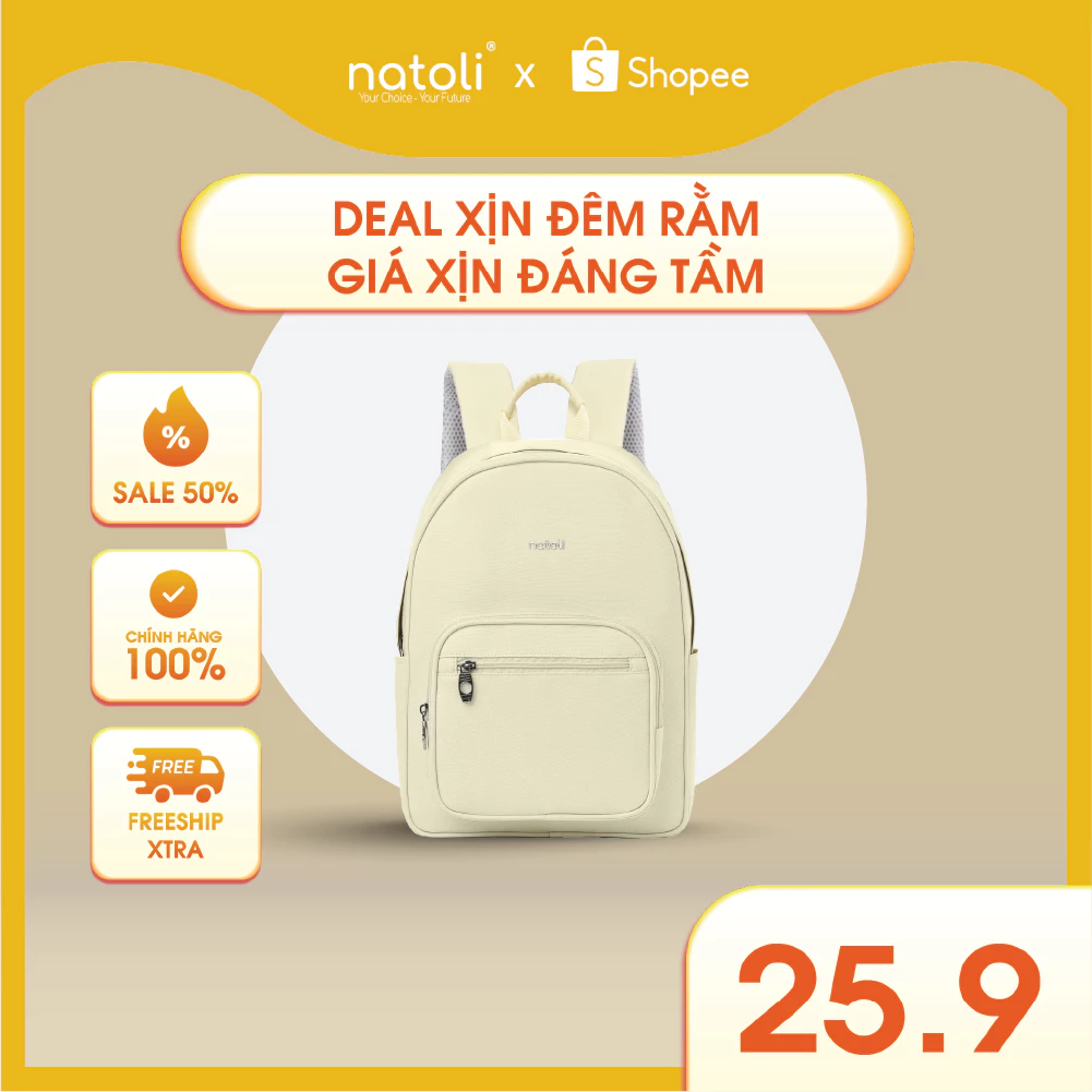 Balo nữ cute thời trang NATOLI hàn quốc, đi học, đi chơi BST Dreamy Teddy Bear School Backpack B16