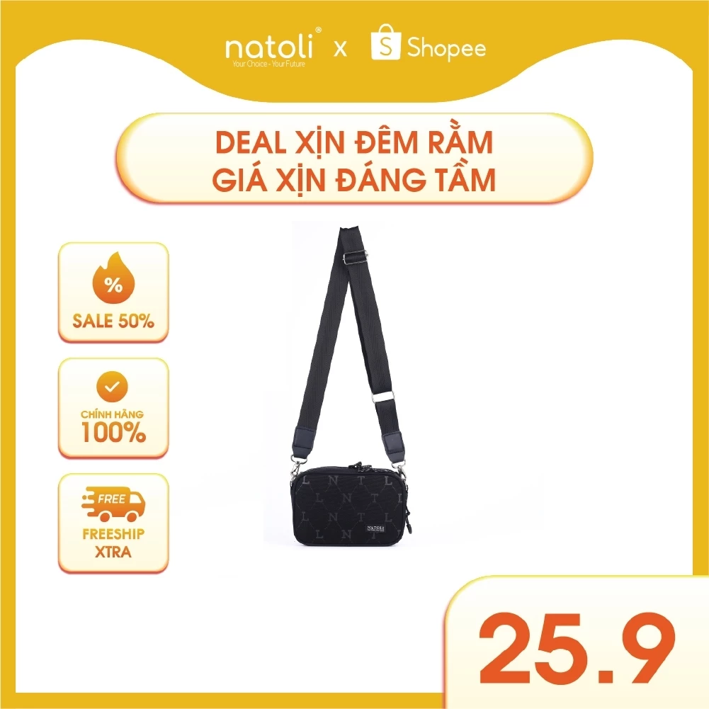 Túi đeo chéo nam nữ thương hiệu NATOLI chất vải canvas chống nước tốt - BST FLEX  CROSS BAG T15