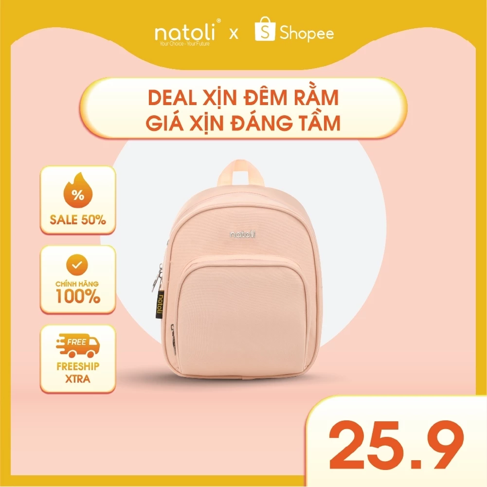 Balo mini nữ NATOLI, nhỏ gọn chống nước cao cấp BST - Sweetie Pie Backpack B6