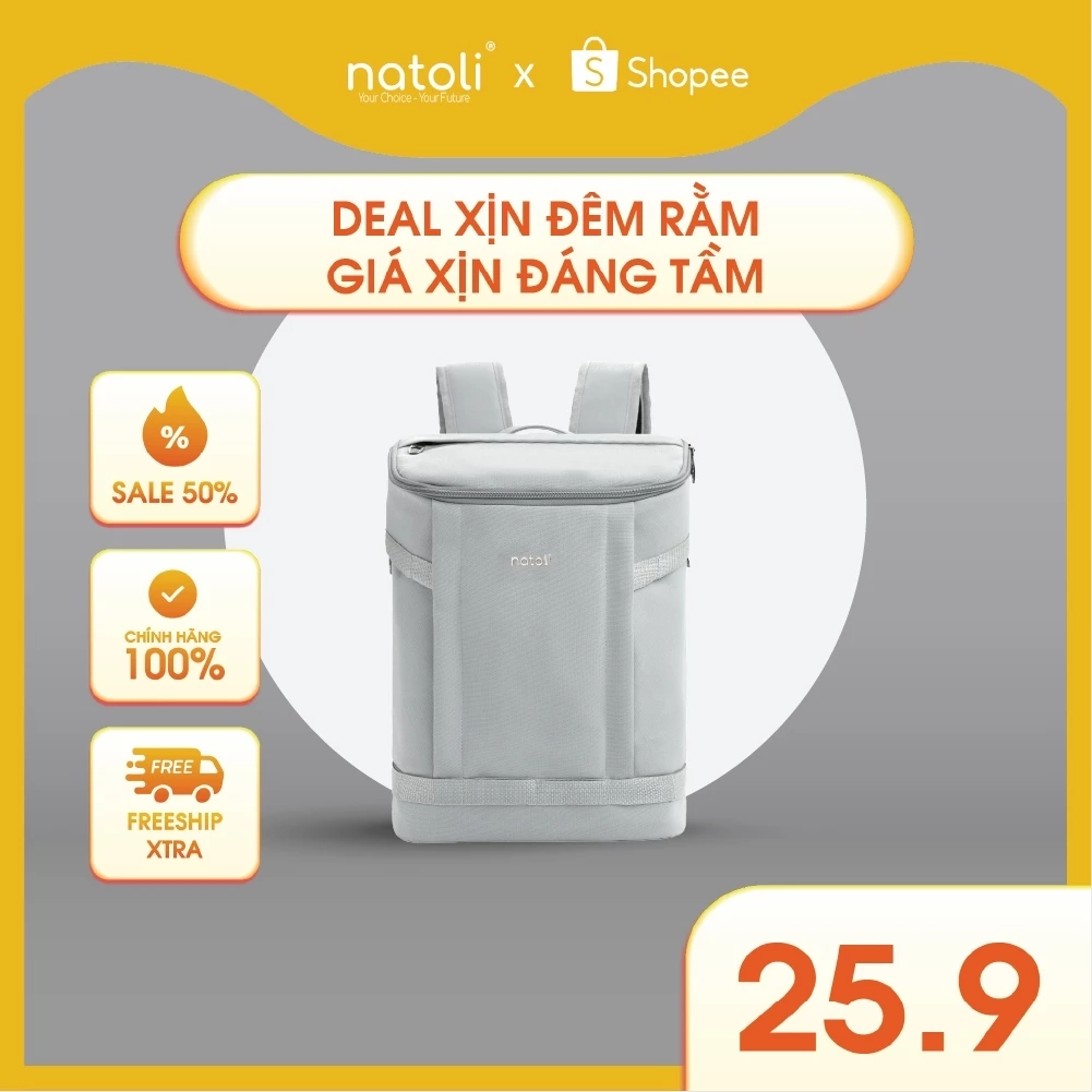 Balo đi du lịch đứng form NATOLI thời trang chống sốc kháng nước cao cấp BST Discovery Backpack B3