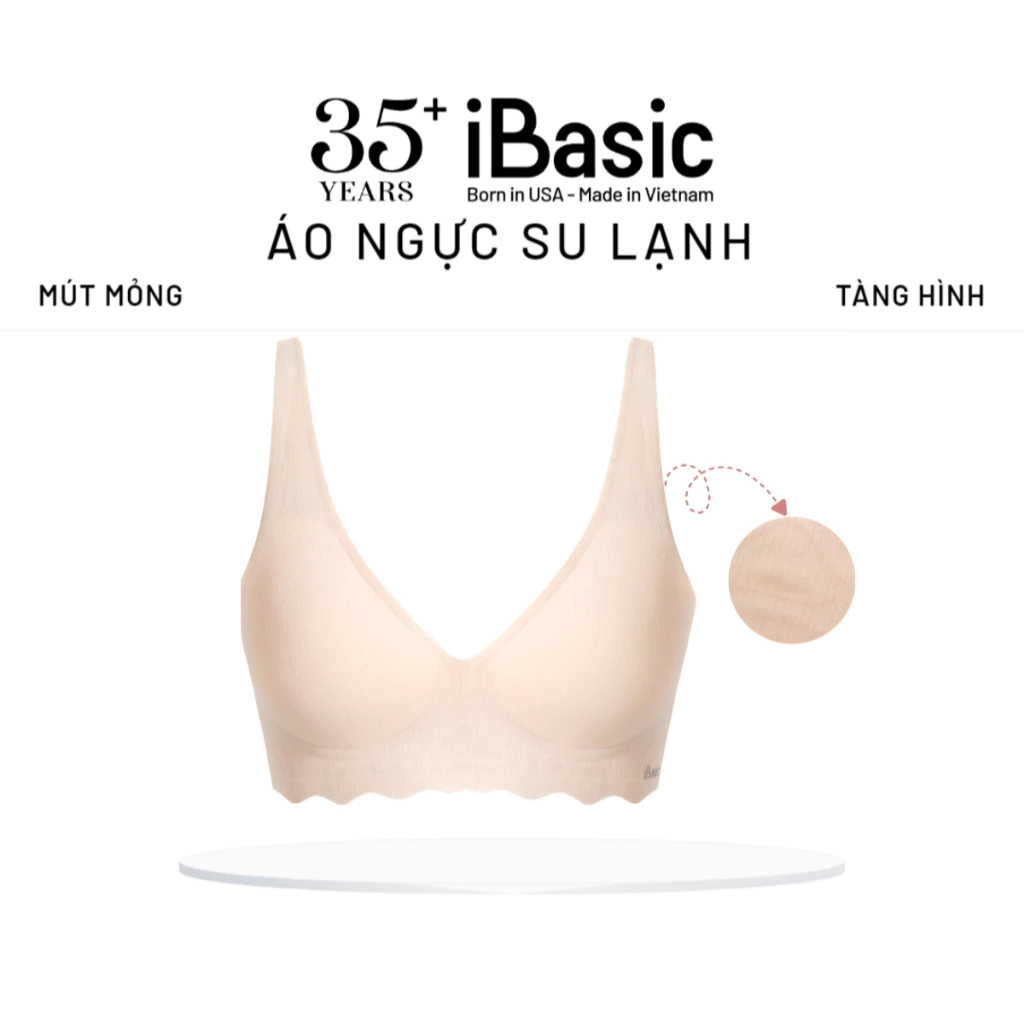 Áo ngực su tàng hình mút mỏng iBasic T-shirt che mỡ lưng, Không đường may, không lộ viền BRAY104