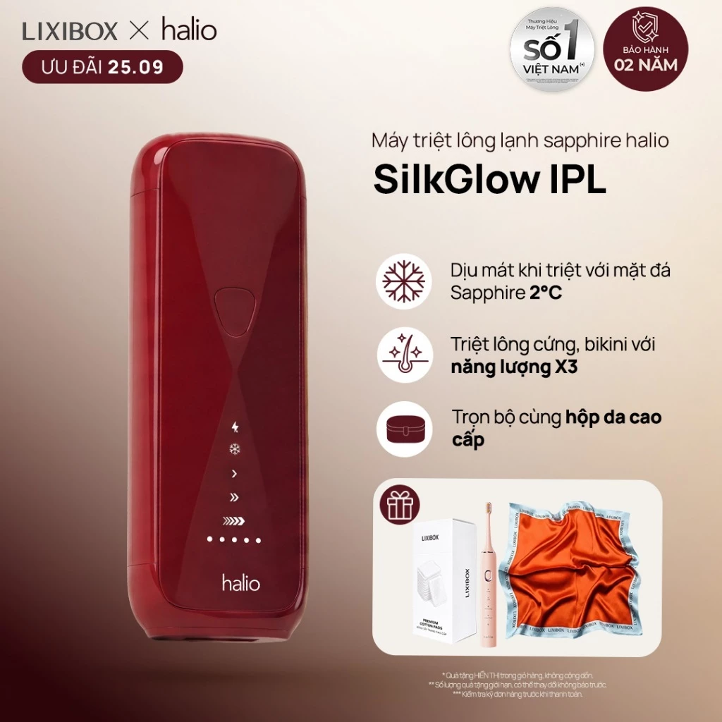 [LIVE] Máy Triệt Lông Halio SilkGlow IPL Sapphire Cooling Hair Removal Device - Rouge