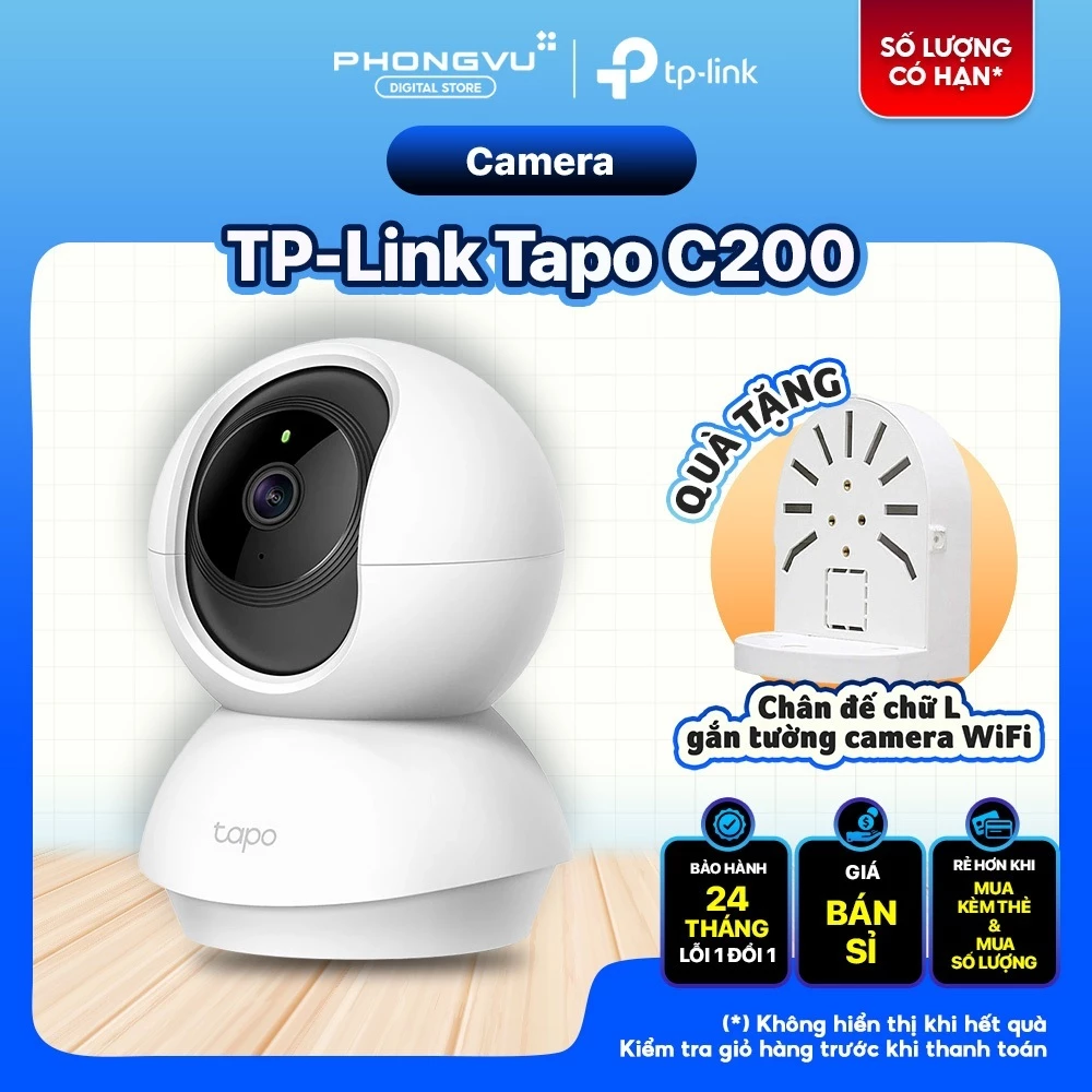 Camera WiFi TP-Link Tapo C200 / C212 - Full HD / 2K 3MP, Quay Quét 360°, Đàm Thoại 2 Chiều - Bảo Hành 24 Tháng