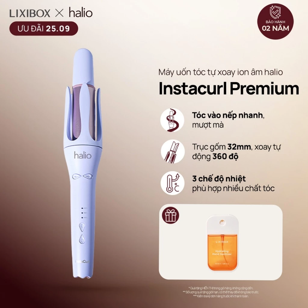 Máy Uốn Tóc Tự Động Xoay Halio InstaCurl Premium Automatic Hair Styler - Periwinkle