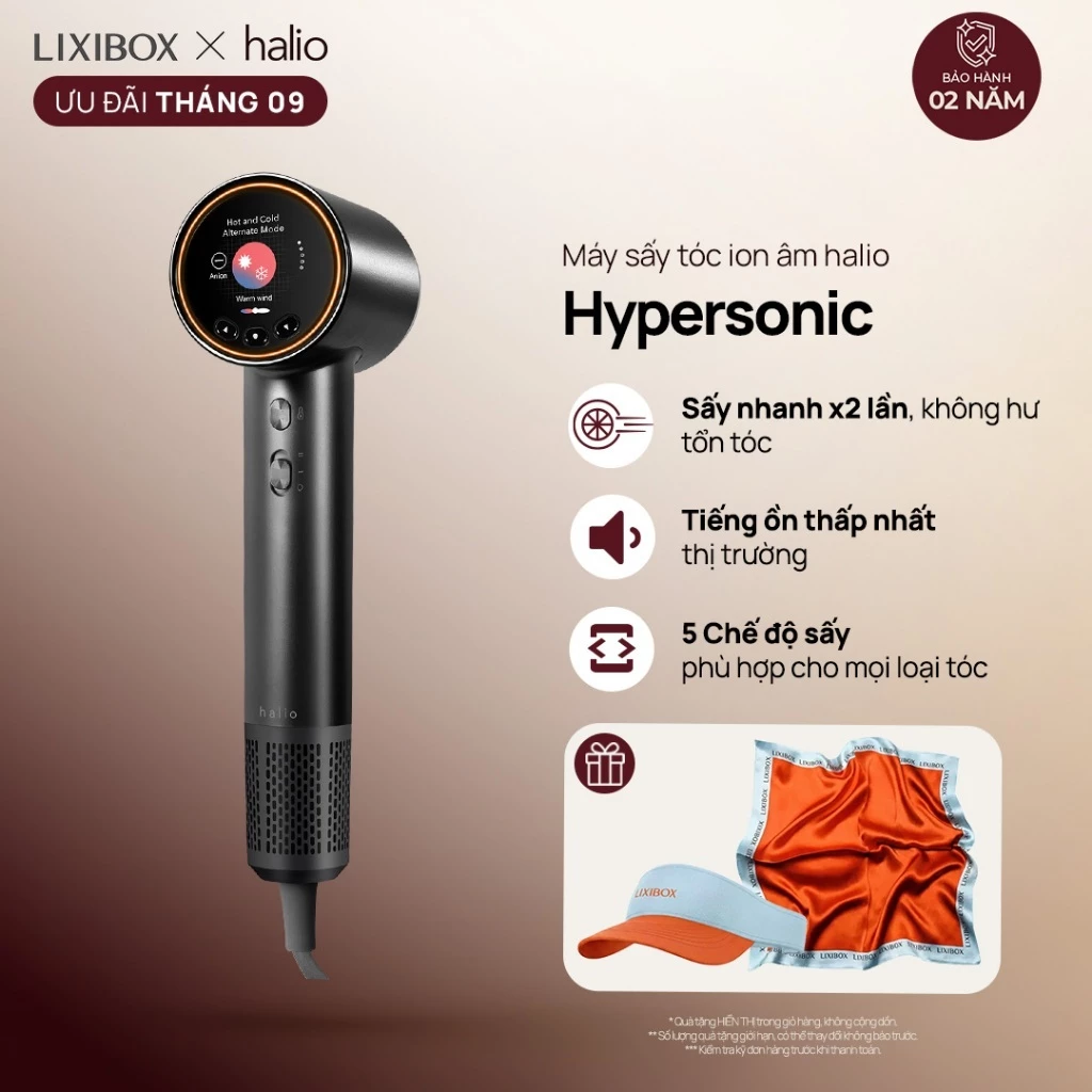 [LIVE] Máy Sấy Tóc Ion Âm Halio Hypersonic Hair Dryer
