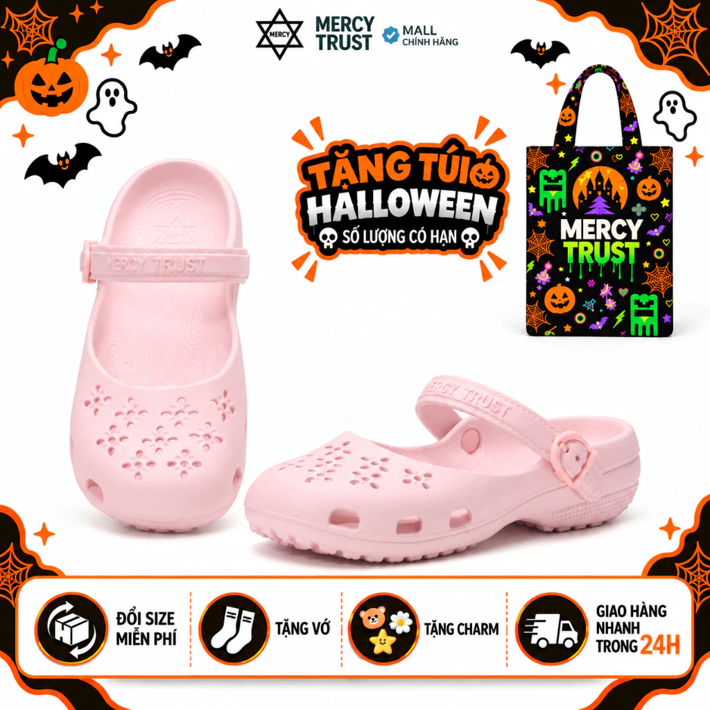 [TẶNG TÚI HALLOWEEN] Kèm Sticker, Vớ - MC41 - Dép Sục Búp Bê MERCY TRUST Ballet Nữ Loang Màu Quai Cài Linh Hoạt – Êm Nhẹ