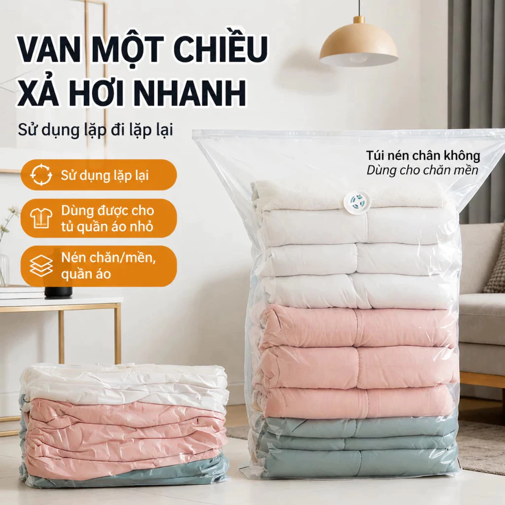 Túi nén chân không ba chiều dày không chân không Túi lưu trữ Túi đặc biệt cho quần áo L