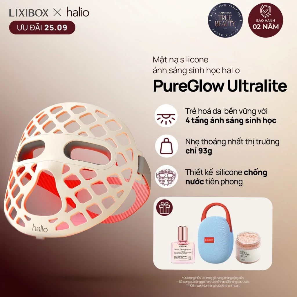 [LIVE] Mặt Nạ Ánh Sáng Halio PureGlow Ultralite Silicone LED Face Mask