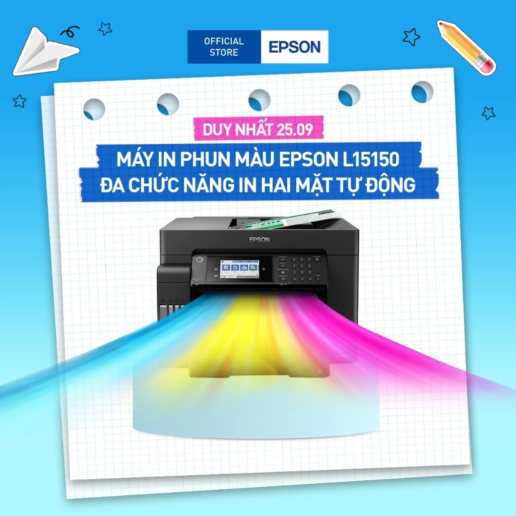 Máy In Phun Màu Epson L15150 Đa Chức Năng In Hai Mặt Tự Động Cung Cấp Năng Suất Trang Cực Cao
