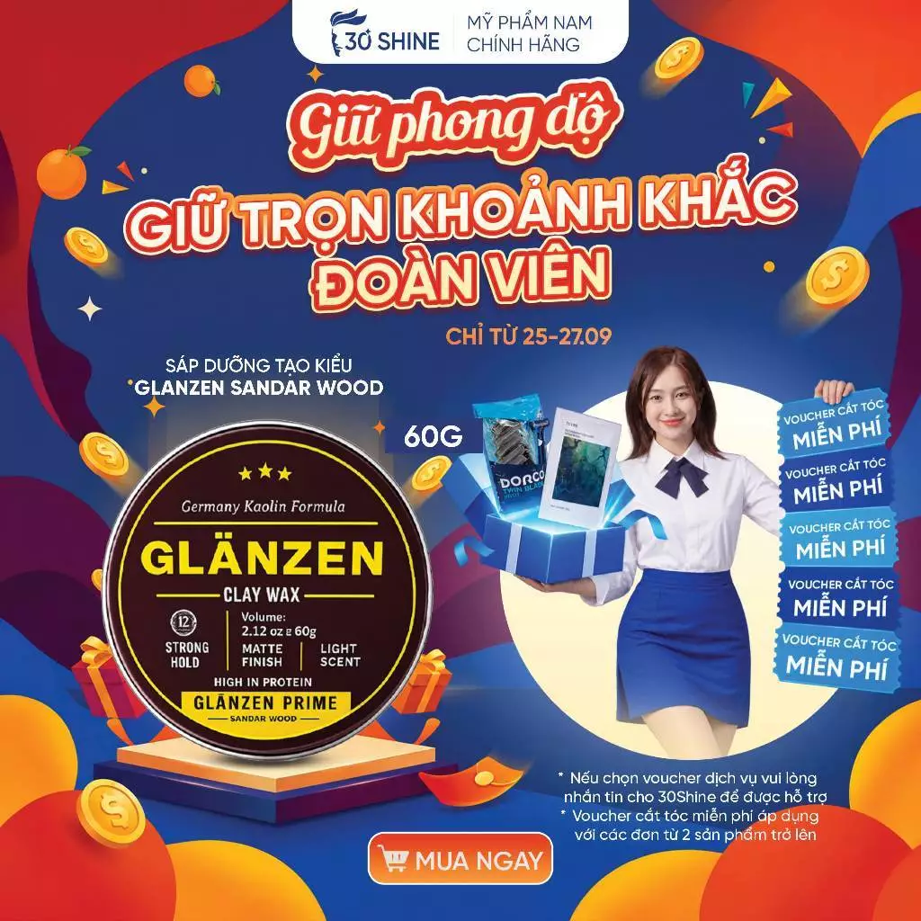 Sáp dưỡng tóc tạo kiểu GLANZEN SANDAR WOOD 60G