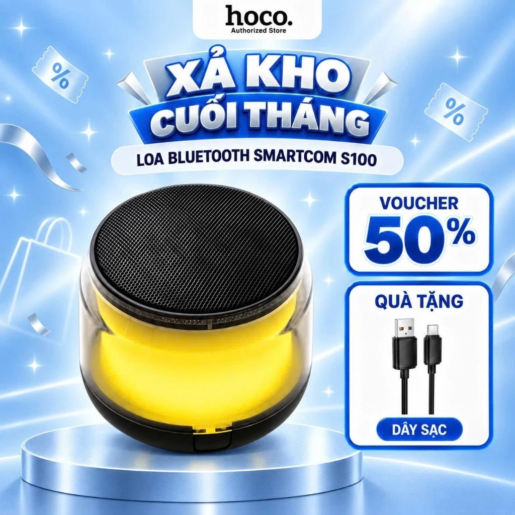 [Có đèn RGB] Loa Smartcom S100 cầm tay cao cấp mini siêu nhỏ gọn S100 - Loa SMARTCOM có đèn