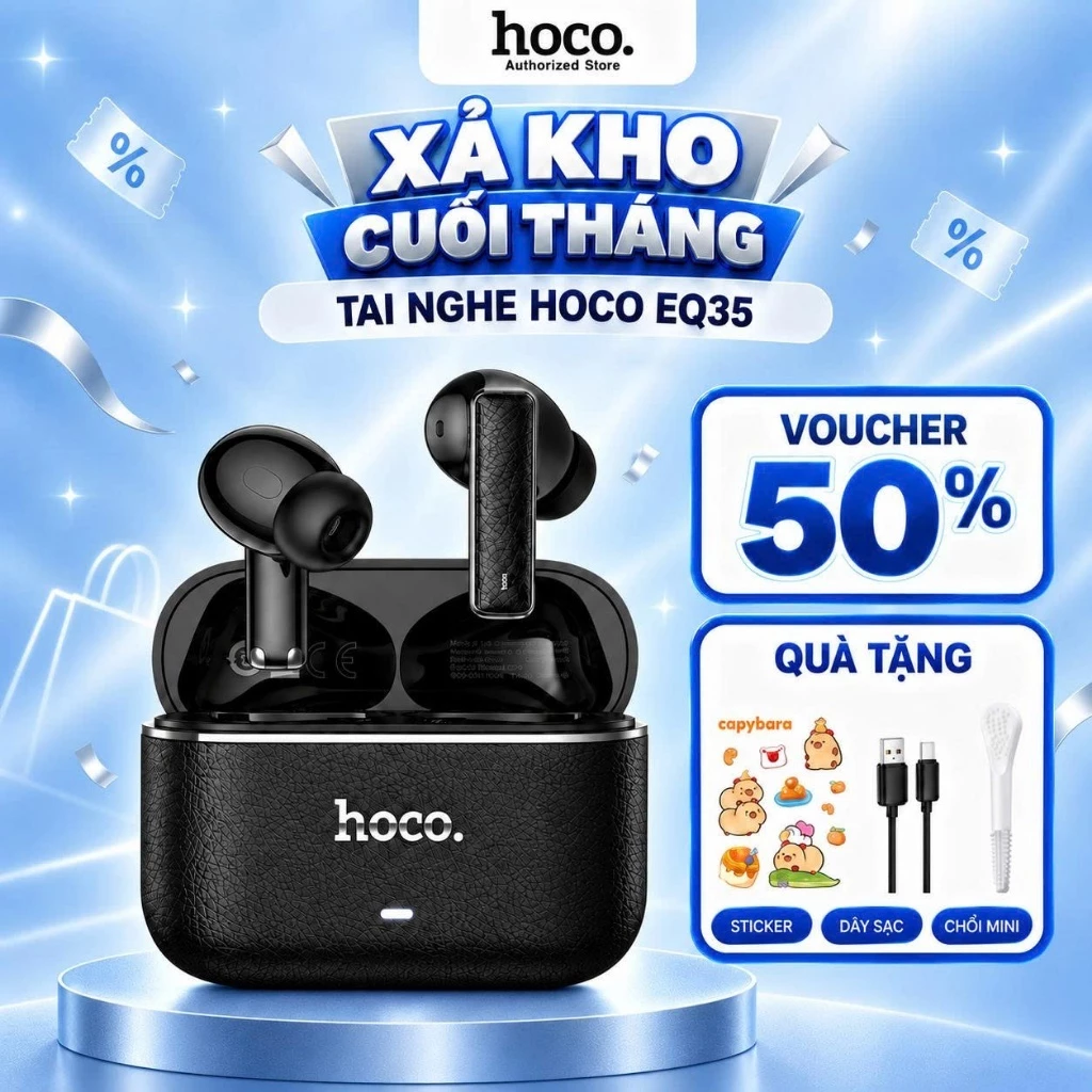 Tai nghe Bluetooth Hoco EQ35 ANC – chống ồn, pin 7H, chip mới, mic đàm thoại, kết nối ổn định, chính hãng có bảo hành