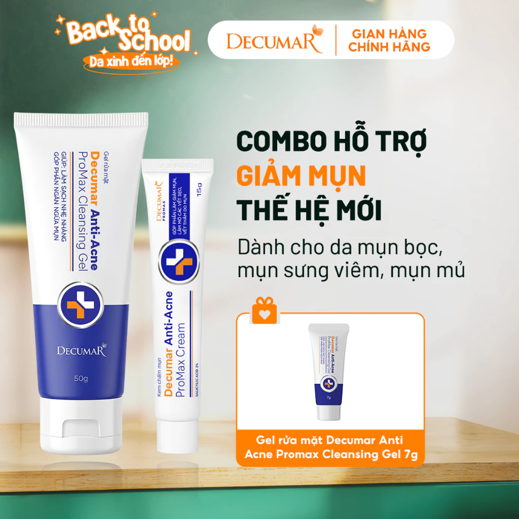 [VHL x Decumar] Combo 01 Kem chấm mụn 15g + 01 Gel rửa mặt 50g Decumar ProMax (DPM01+DPG02)