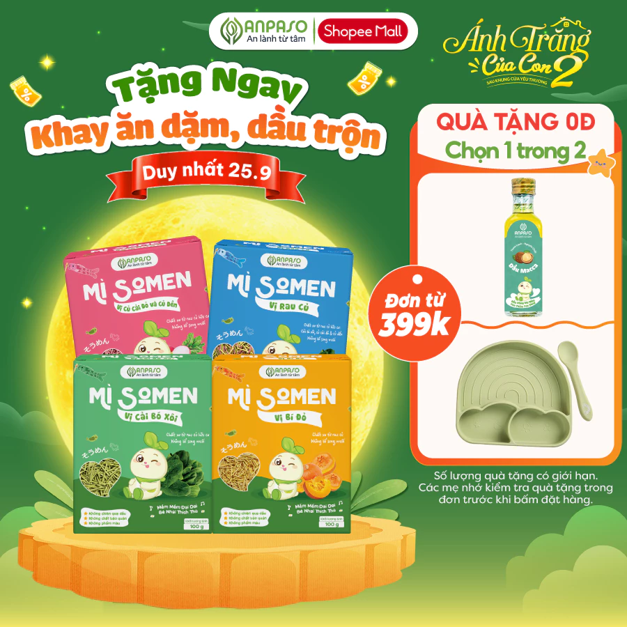 Mì Somen Cho Bé Ăn Dặm Anpaso Vị Rau Củ, Cải Bó Xôi, Củ Cải Đỏ Và Củ Dền, Bí Đỏ 100g
