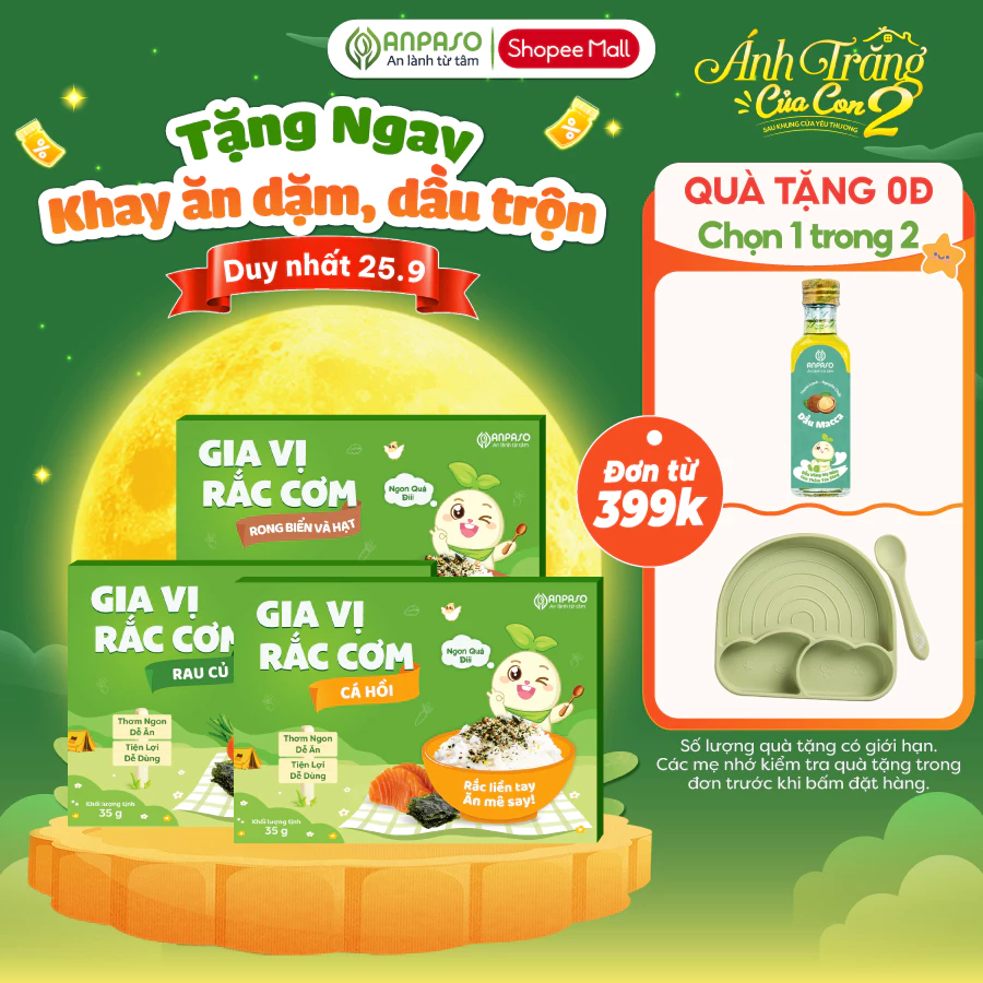 Gia Vị Rắc Cơm Cho Bé Anpaso - Rong Biển Trộn Cơm Vị Cá Hồi, Rong Biển, Rau Củ