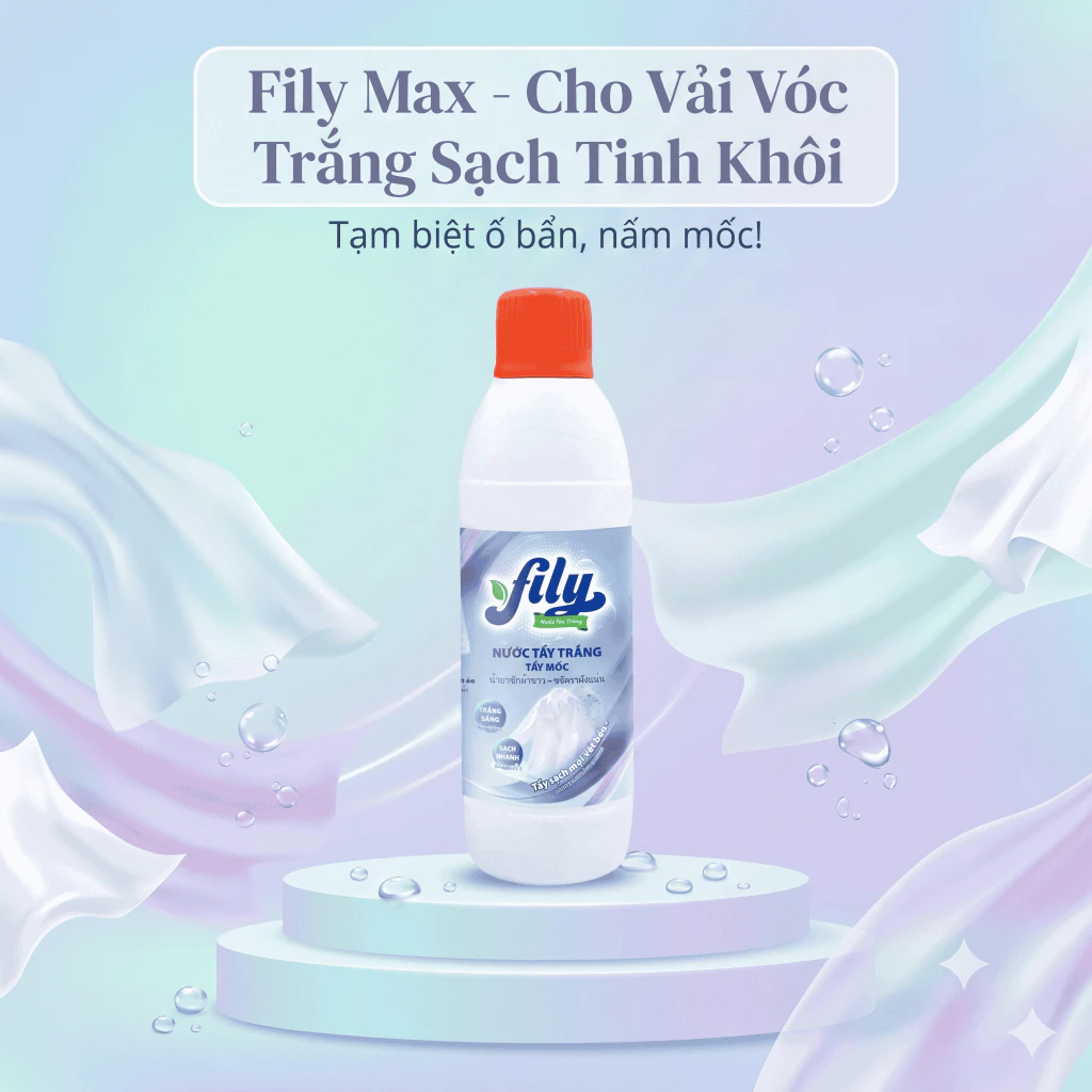 Chai Tẩy Mốc Quần Áo Trắng Không Phai Màu 500ml Fily Tẩy Vết Bẩn Quần Áo Làm Vết Bẩn Mốc Đồ Ăn Ố Màu