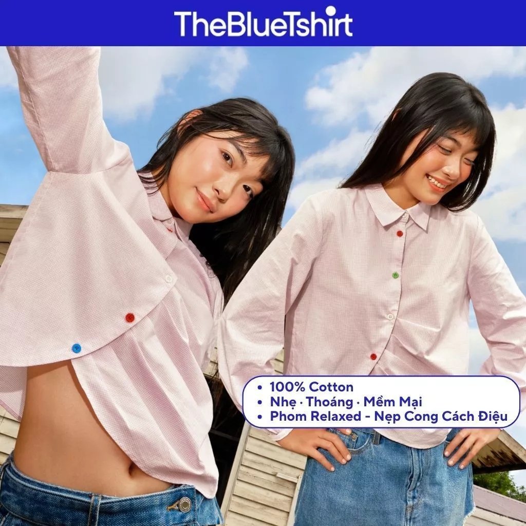 TheBlueTshirt - Áo sơ mi phom dáng relaxed cho nữ - Campus Shirt - Women