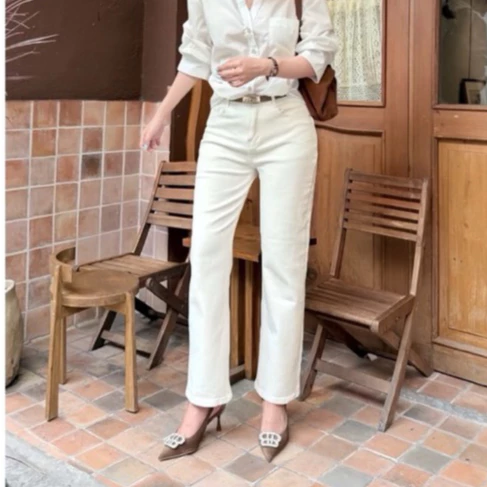YURI JEANS - Quần Jean Nữ Ống  Đứng Co Giãn  Lai Cuốn (eo bé) ( MÃ 39 )