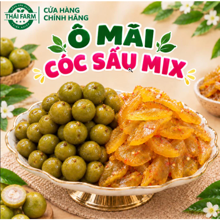 Ô Mai Sấu Mix Cóc Lát Sấy Dẻo Chua Cay Đặc Biệt - Dẻo Mềm, Cay Nhẹ, Ít Ngọt, Ăn Vặt Ngon 100g/200g/500g