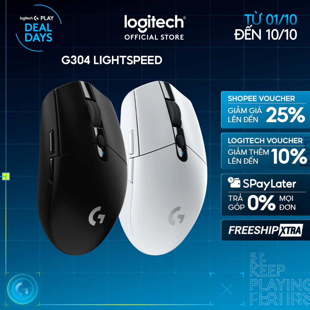 Chuột gaming không dây Logitech G304 - nhẹ, 6 nút lập trình, onboard memory, pin 250h