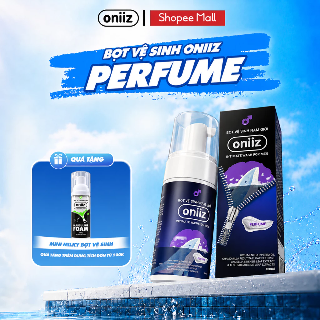 Bọt vệ sinh nam giới Oniiz - Dung dịch vệ sinh nam giới tạo bọt hương nước hoa Perfume 100ml