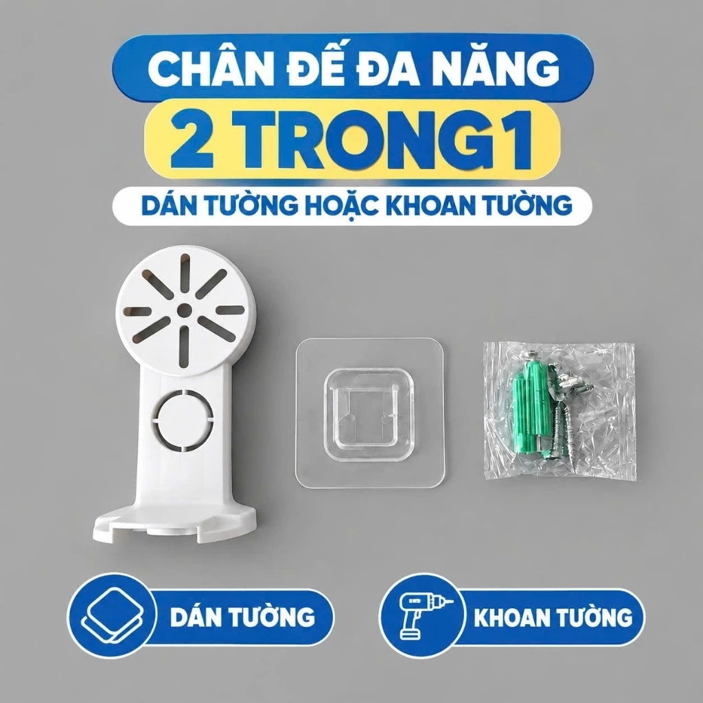 Chân Đế Treo Camera Wifi Dán Tường Điều Chỉnh Góc Không Cần Khoan Loại Xoay Gập
