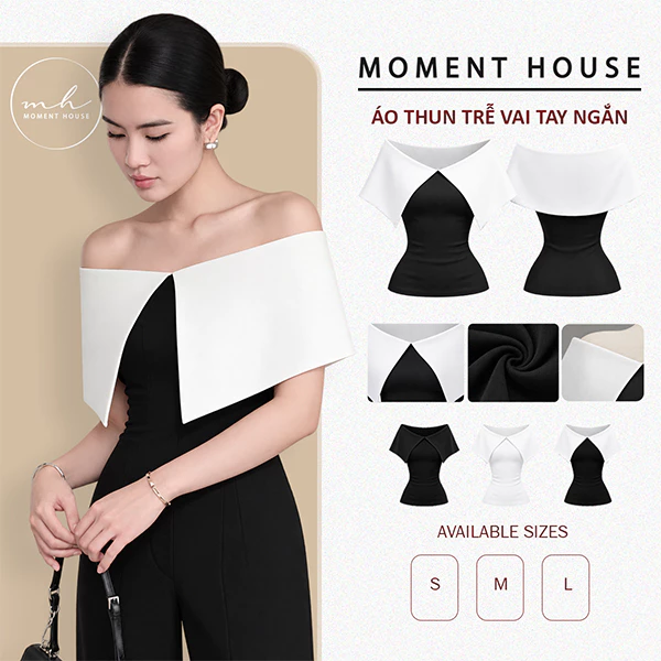 ÁO THUN TRỄ VAI PHỐI TRẮNG, items đơn giản cân hết mọi outfix, size S M L ( NGẮN TAY )