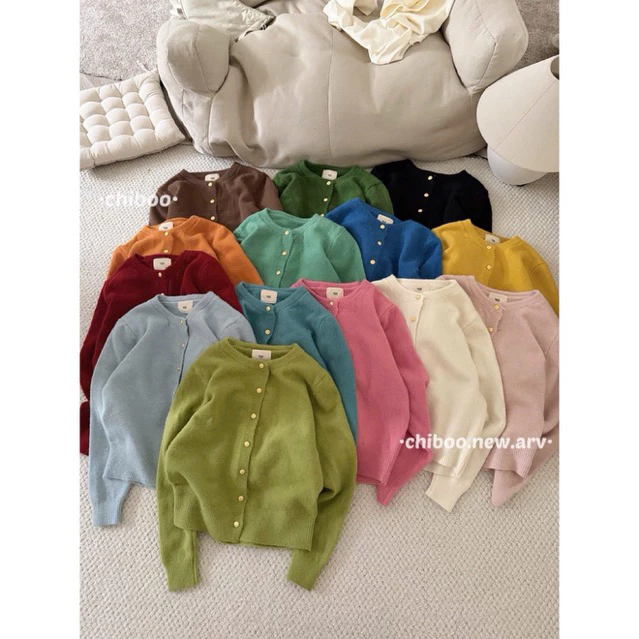 ( HÀNG SẴN LOẠI 1 ) Áo cardigan len lông thỏ mác EGG cúc đồng basic dày dặn hàng QC