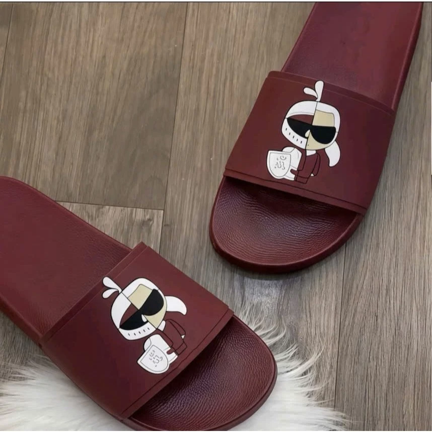 Dép Nam KAL Phong Cách Logo Ông Già Quai Đỏ Đen 2 Màu Cao Su Đủ Size 38-43