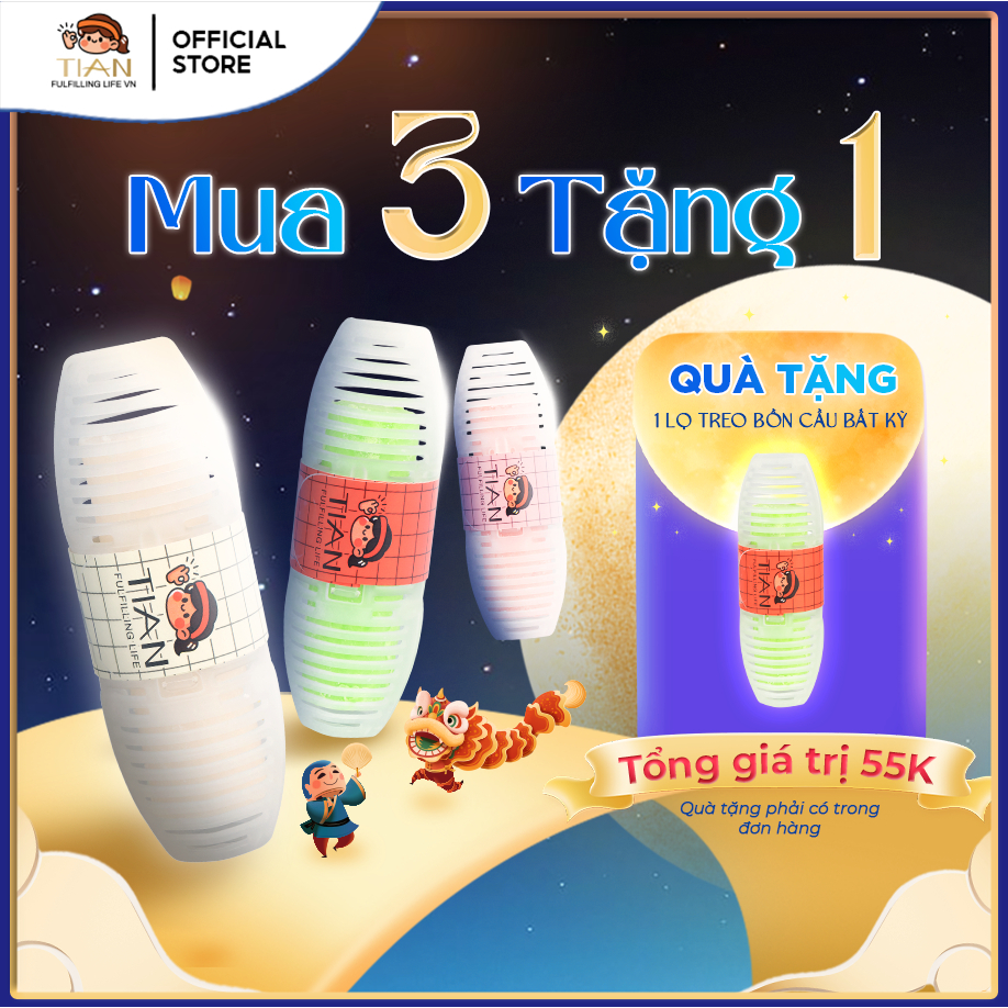 Lọ Treo Vệ Sinh Bồn Cầu TIAN – 400 Lần Xả, Tạo Bọt Khử Mùi Thơm Tự Nhiên, Diệt…