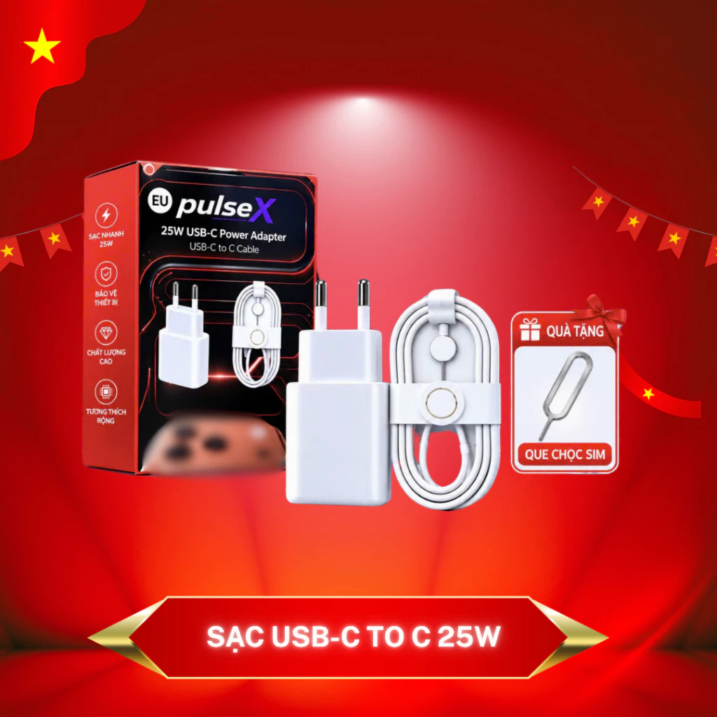 BỘ SẠC NHANH 25W PULSE X. CAM KẾT KHÔNG NÓNG MÁY, AN TOÀN KHI SỬ DỤNG