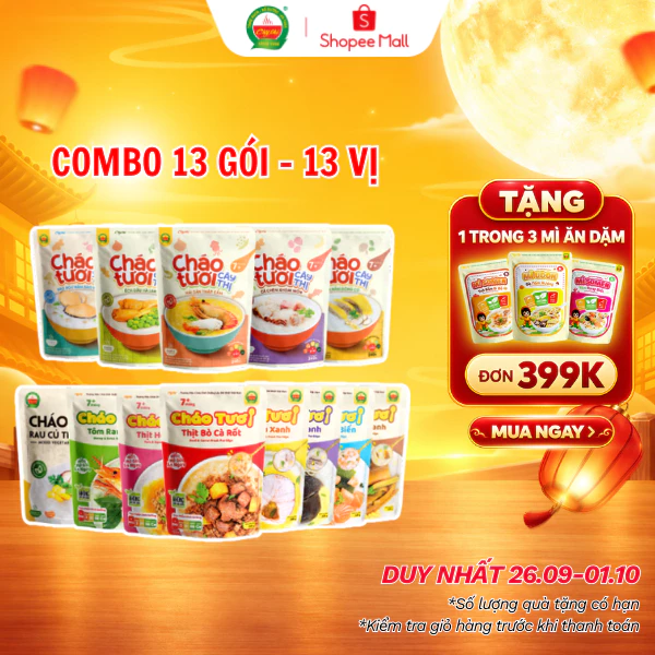Combo Đủ 13 Vị Cháo Tươi Dinh Dưỡng Cây Thị - 13 Gói