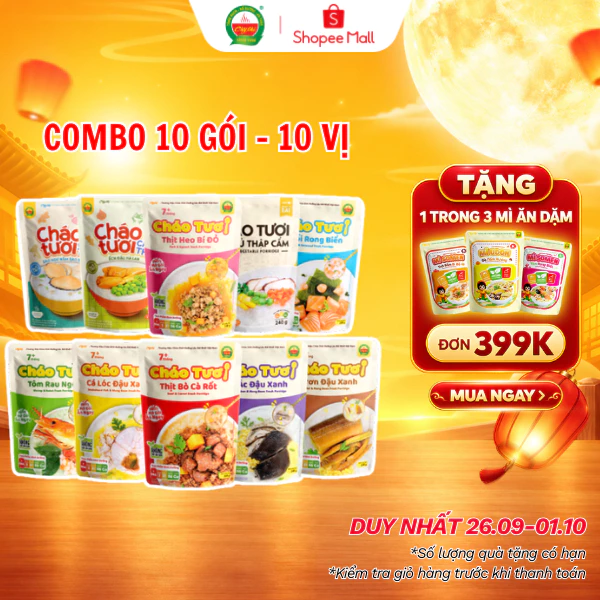 Combo 10 Gói Cháo Tươi Cây Thị Đủ 10 Vị