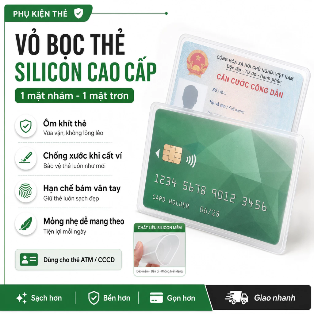Quà Tặng Đơn Hàng 69k - Vỏ Bọc Thẻ Công Dân Trong Suốt, Thẻ Sinh Viên, Thẻ Nhân Viên, Thẻ ATM, Hộ Chiếu