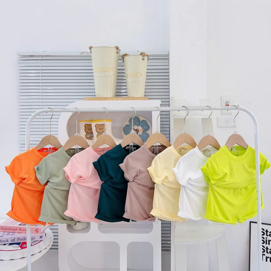 [ 8-28 ký ] Bộ Cộc Tay Đùi Trơn Thun Lạnh Micky woo cho bé trai bé gáu mặc mùa hè mền mịn mát thoáng mặc đi học mát