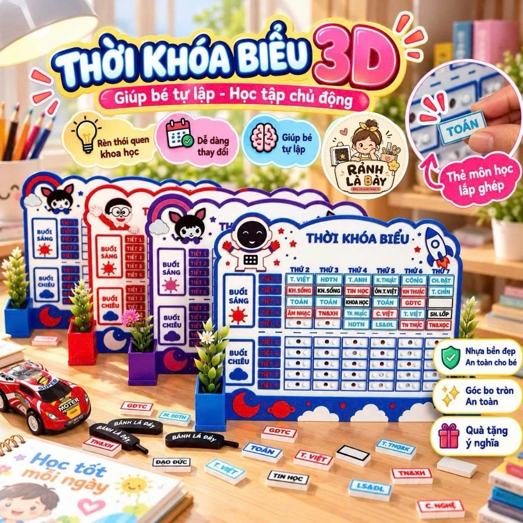 Thời Khóa Biểu 3D Môn Học Lắp Ghép | In 3D PETG Cao Cấp