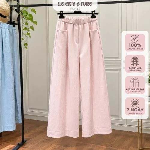 Quần Ống Suông Nữ Dáng Thụng Kaki Lạnh Form Dài – Quần Ống Rộng Nữ Phong Cách Hàn Quốc