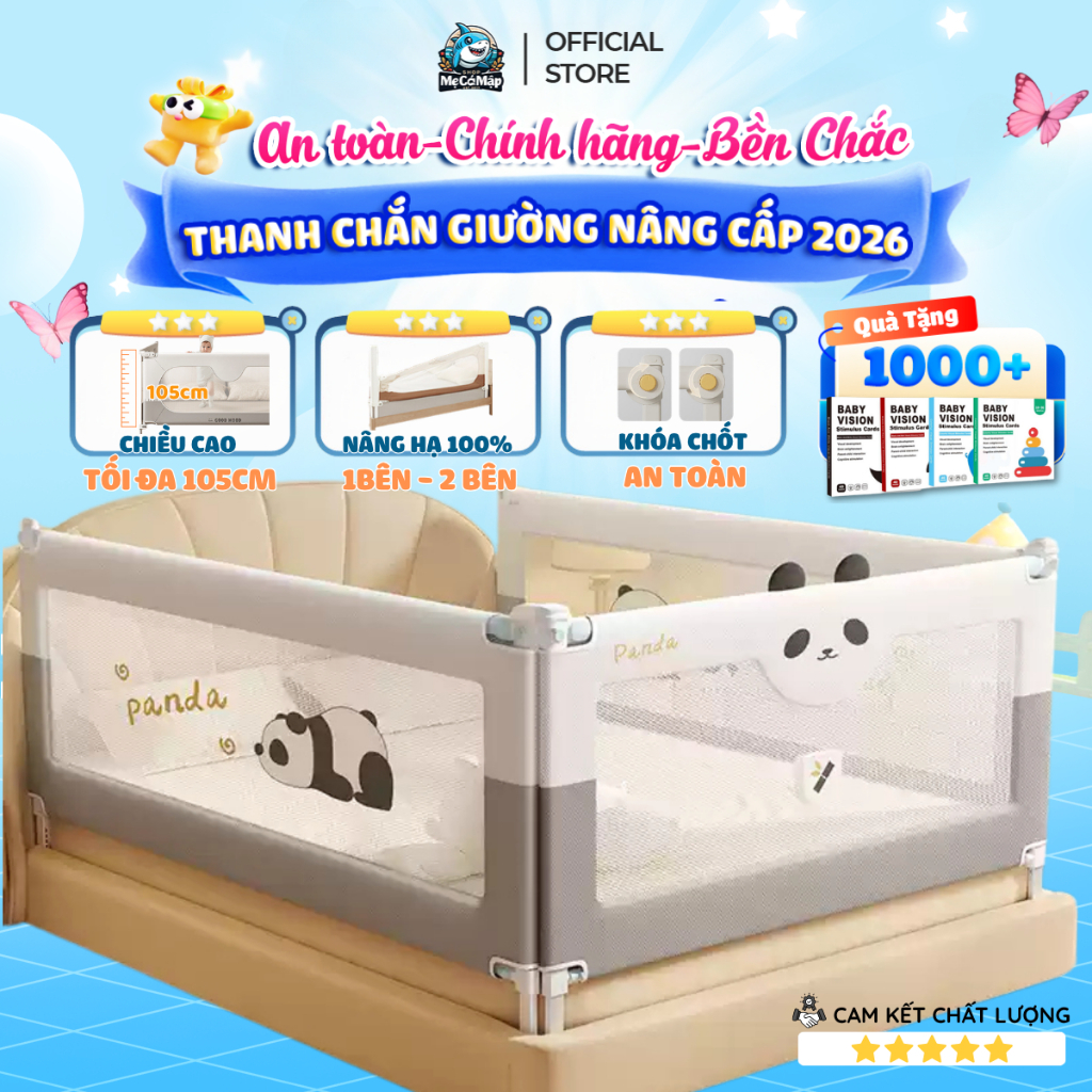 Thanh Chắn Giường Cho Bé Nâng Cấp 2026, Chắn Giường Pakey Nâng Hạ 1&2 Bên…