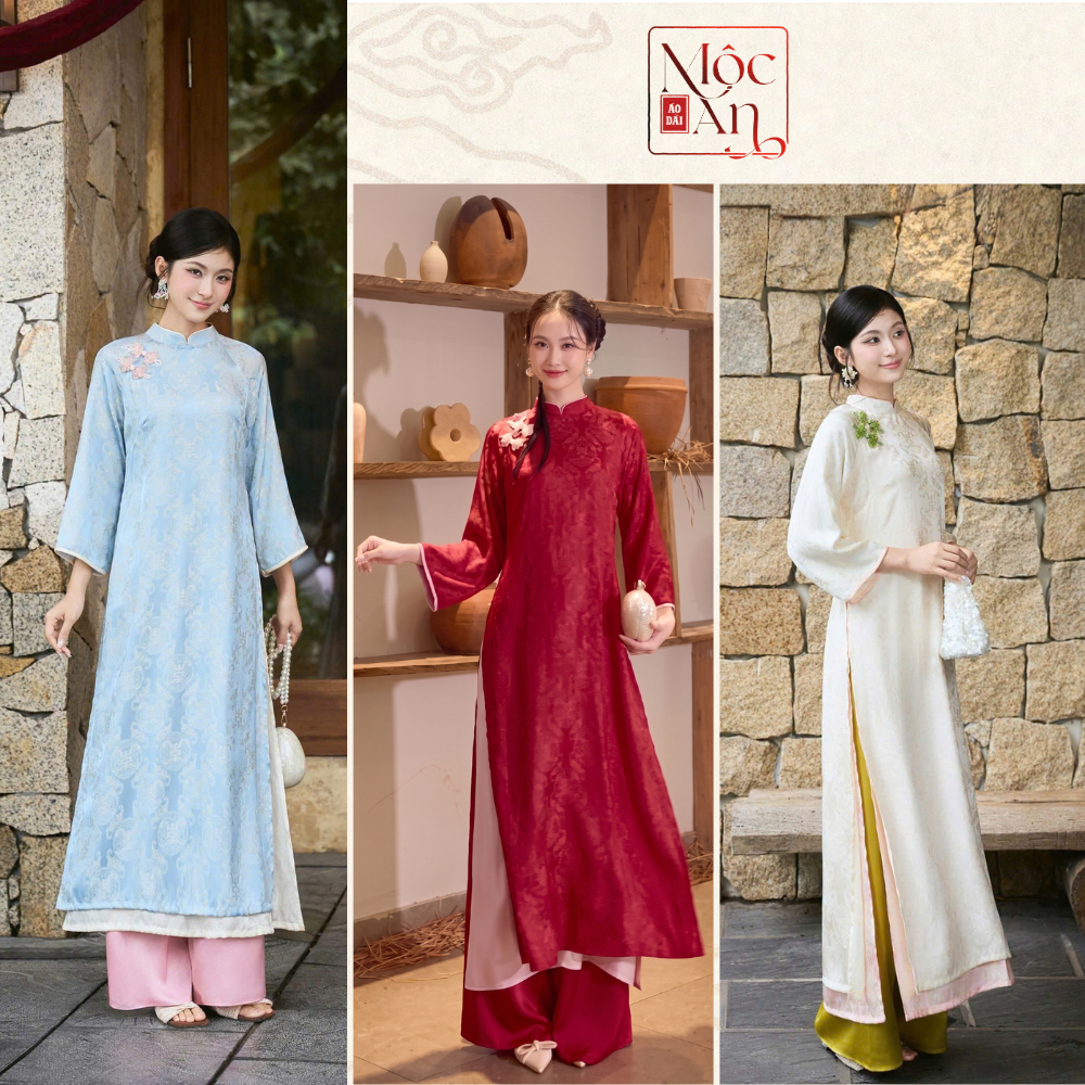 Áo Dài Dáng Suông 4 Tà XUÂN PHIÊN Với Thiết Kế Áo Gấm Tơ Tằm Cực Sang Dễ Mặc…